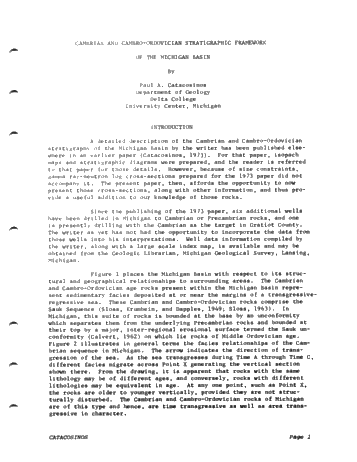 Cambrian and Cambro-Ordovician Stratigraphic Framework of the Michigan Basin Page 1