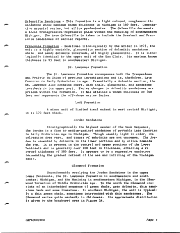 Cambrian and Cambro-Ordovician Stratigraphic Framework of the Michigan Basin Page 3