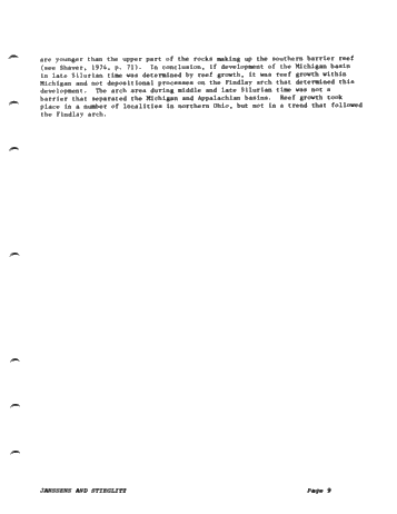 The Lower and Middle Paleozoic History of the Findlay Arch in Ohio Page 9
