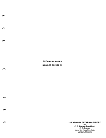 Leasing in Ontario: a Guide Page 1