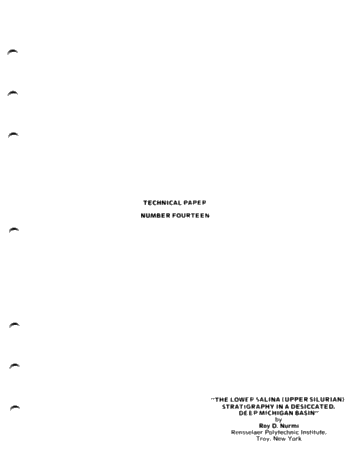 The Lower Salina (Upper Silurian) Stratigraphy in a Dessicated, Deep Michigan Basin Page 1