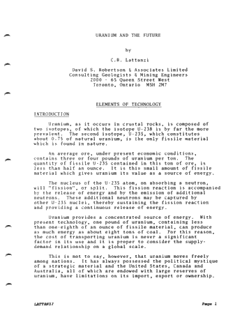Uranium and the Future Page 1
