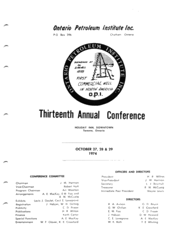Thirteenth Annual Conference Page 1