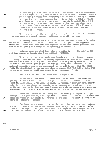 Luncheon Address - Canada's Petroleum - at the Crossroads Page 7