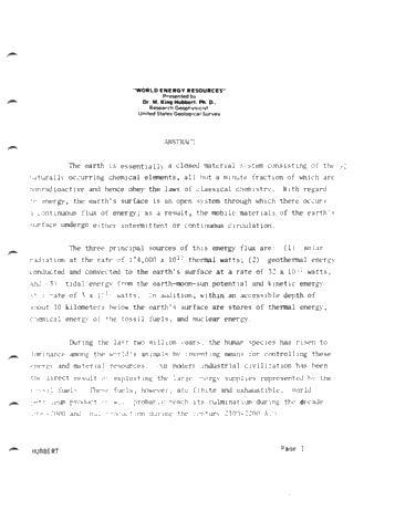 World Energy Resources Page 1