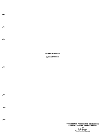 The Cost of Finding and Developing Canada's Future Energy Needs Page 1