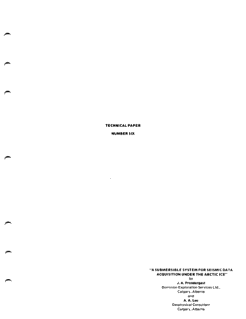 A Submersible System for Seismic Data Acquisition Under the Arctic Ice Page 1