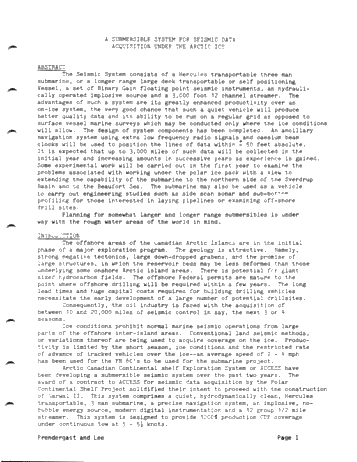 A Submersible System for Seismic Data Acquisition Under the Arctic Ice Page 1