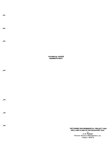 Offshore Environmental Project and Drilling Plans in the Beaufort Sea Page 1