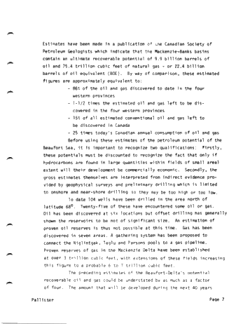 Offshore Environmental Project and Drilling Plans in the Beaufort Sea Page 7