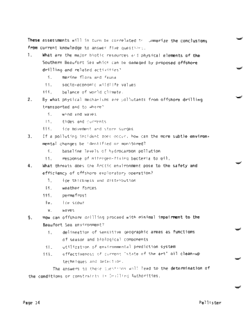 Offshore Environmental Project and Drilling Plans in the Beaufort Sea Page 14