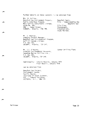 Offshore Environmental Project and Drilling Plans in the Beaufort Sea Page 23
