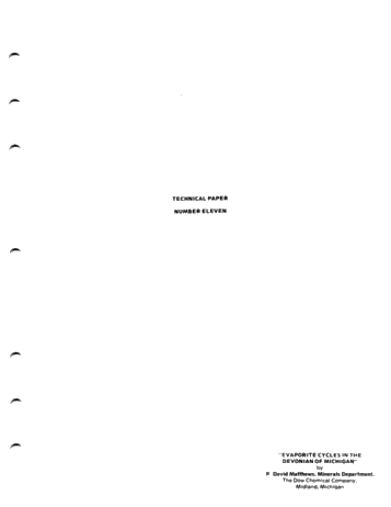 Evaporite Cycles in the Devonian of Michigan Page 1