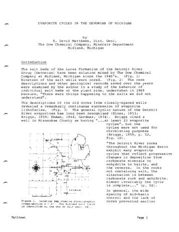 Evaporite Cycles in the Devonian of Michigan Page 1