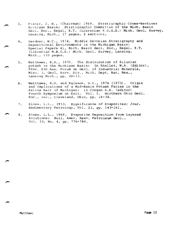 Evaporite Cycles in the Devonian of Michigan Page 13