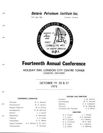 Fourteenth Annual Conference Page 1