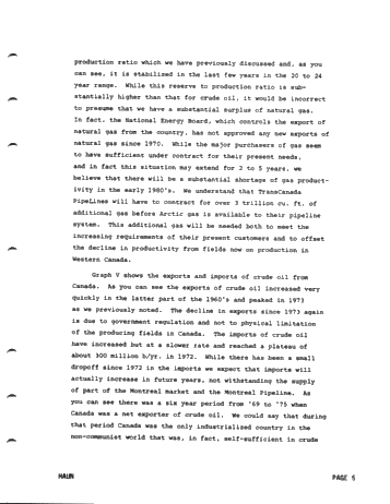 The Question of Oil and Gas Production From Canada's Northern Frontier Page 5