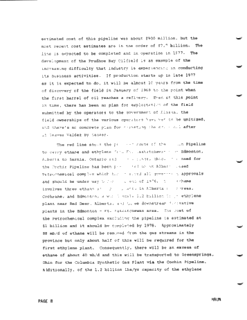 The Question of Oil and Gas Production From Canada's Northern Frontier Page 8