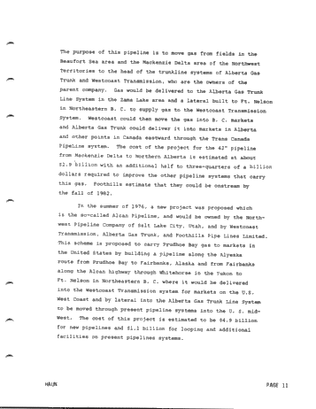 The Question of Oil and Gas Production From Canada's Northern Frontier Page 11