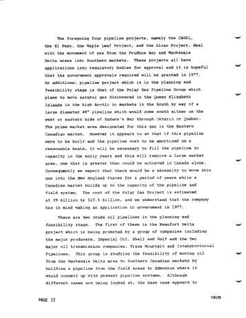 The Question of Oil and Gas Production From Canada's Northern Frontier Page 12