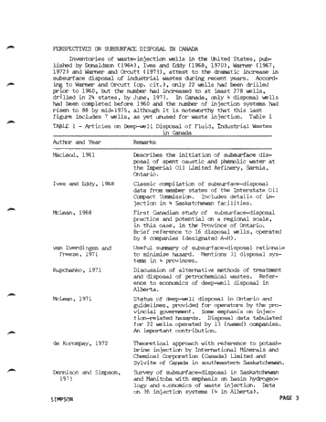 Deep-Well Injection of Fluid, Industrial Wastes in Canada Page 3