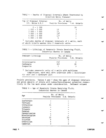 Deep-Well Injection of Fluid, Industrial Wastes in Canada Page 6