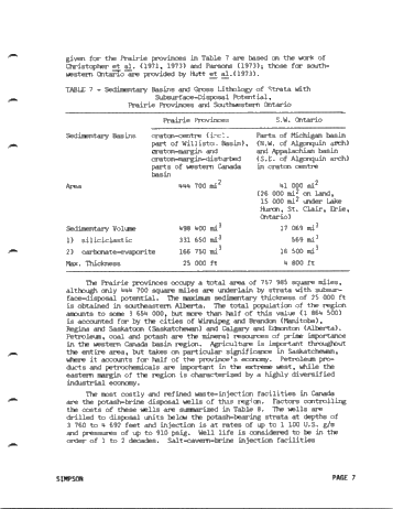 Deep-Well Injection of Fluid, Industrial Wastes in Canada Page 7