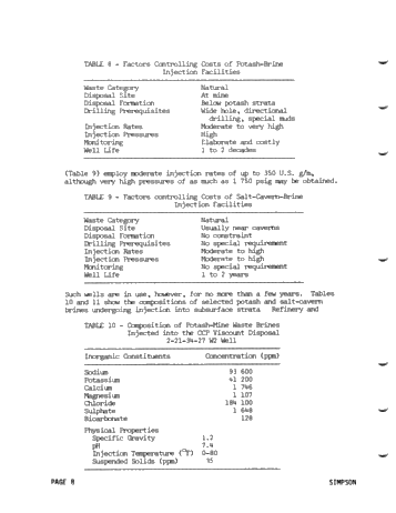 Deep-Well Injection of Fluid, Industrial Wastes in Canada Page 8