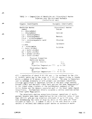 Deep-Well Injection of Fluid, Industrial Wastes in Canada Page 11