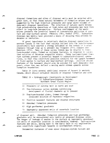 Deep-Well Injection of Fluid, Industrial Wastes in Canada Page 13