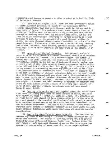 Deep-Well Injection of Fluid, Industrial Wastes in Canada Page 16
