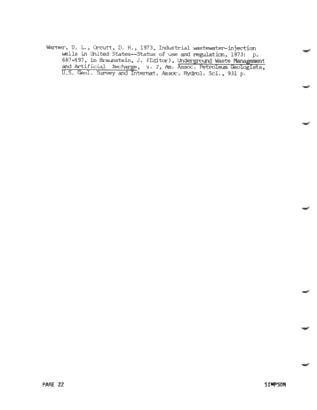 Deep-Well Injection of Fluid, Industrial Wastes in Canada Page 22