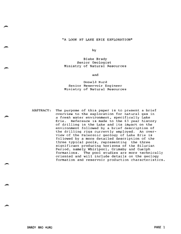 A Look at Lake Erie Exploration Page 1