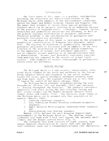 Geologic and Seismic Reef Proximity Indicators: Some Silurian Examples From the Michigan Basin Page 2
