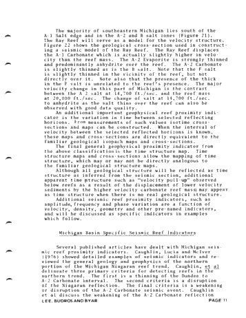 Geologic and Seismic Reef Proximity Indicators: Some Silurian Examples From the Michigan Basin Page 11