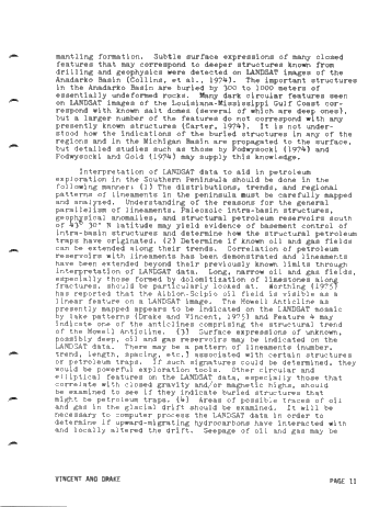 Potential Use of Landsat Data for Petroleum Exploration in the Michigan Basin Page 11