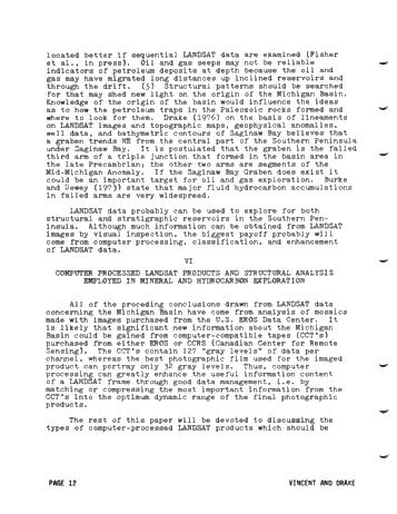 Potential Use of Landsat Data for Petroleum Exploration in the Michigan Basin Page 12