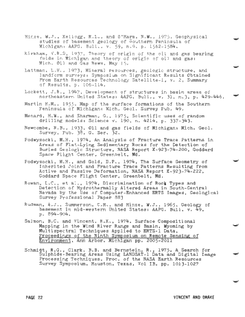 Potential Use of Landsat Data for Petroleum Exploration in the Michigan Basin Page 22