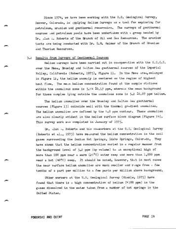 Helium Surveys: an Exploration Tool for Locating Uranium, Petroleum and Geothermal Energy Sources Page 19