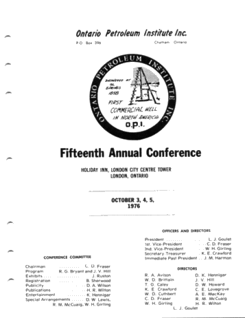 Fiftheenth Annual Conference Page 1