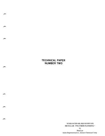 Enhanced Oil Recovery by Micellar Polymer Flooding Page 1