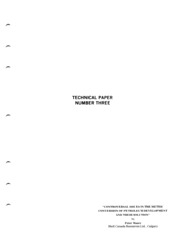 Controversial Issues in the Metric Conversion of Petroleum Development and Their Solution Page 1