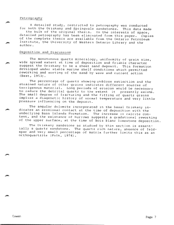 The Petrography of the Oriskany and Springvale Sandstone Page 7