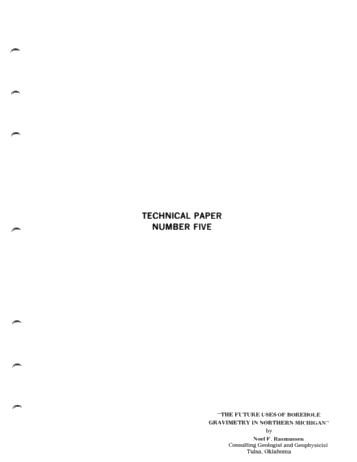 The Future Uses of Borehole Gravimetry in Northern Michigan Page 1