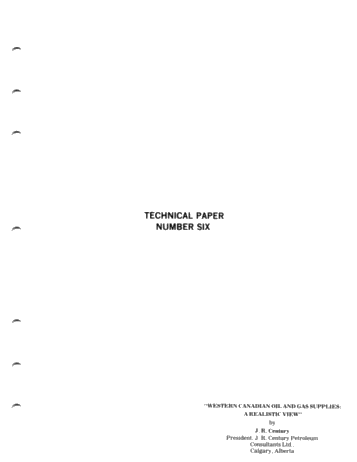 Western Canada Oil and Gas Supplies - a Realistic View Page 1