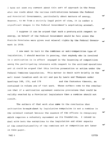 Legal Aspects of Unitization in Ontario and the Implications of Bill C-42 Page 6