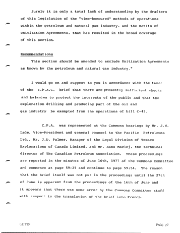 Legal Aspects of Unitization in Ontario and the Implications of Bill C-42 Page 27
