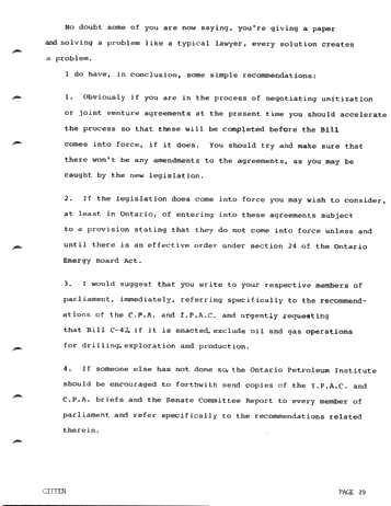 Legal Aspects of Unitization in Ontario and the Implications of Bill C-42 Page 39