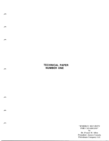 Energy Security for Canadians Page 1