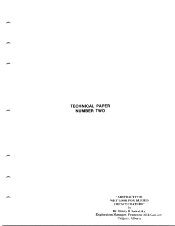 Abstract for: Why Look for Buried Impact Craters Page 1